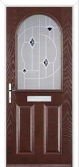 2 Panel 1 Arch Murano Composite Front Door in Darkwood