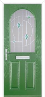 2 Panel 1 Arch Murano Composite Front Door in Fern Green