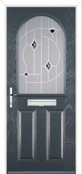 2 Panel 1 Arch Murano Composite Front Door in Anthracite Grey
