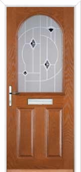 2 Panel 1 Arch Murano Composite Front Door in Oak