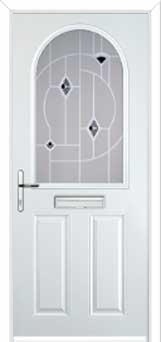 2 Panel 1 Arch Murano Composite Front Door in White
