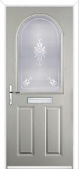 2 Panel 1 Arch Staxton Composite Front Door in Agate Grey