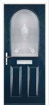 2 Panel 1 Arch Staxton Composite Front Door in Dark Blue
