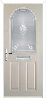 2 Panel 1 Arch Staxton Composite Front Door in Cream