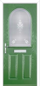 2 Panel 1 Arch Staxton Composite Front Door in Fern Green