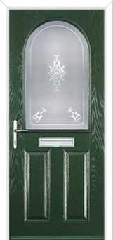 2 Panel 1 Arch Staxton Composite Front Door in Green