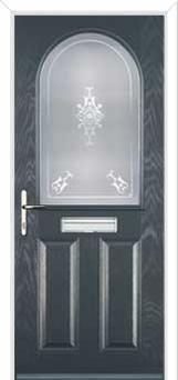 2 Panel 1 Arch Staxton Composite Front Door in Anthracite Grey