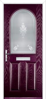 2 Panel 1 Arch Staxton Composite Front Door in Purple Violet