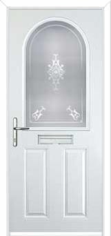 2 Panel 1 Arch Staxton Composite Front Door in White