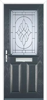2 Panel 1 Square Elegance Composite Front Door in Anthracite Grey