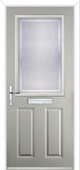 2 Panel 1 Square Enfield Composite Front Door in Agate Grey