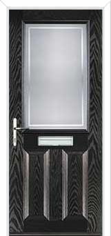 2 Panel 1 Square Enfield Composite Front Door in Black Brown