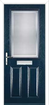 2 Panel 1 Square Enfield Composite Front Door in Dark Blue
