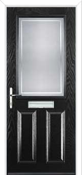 2 Panel 1 Square Enfield Composite Front Door in Black