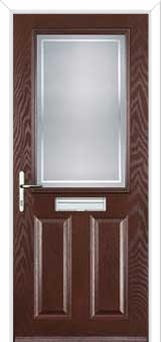 2 Panel 1 Square Enfield Composite Front Door in Darkwood