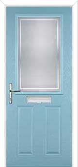 2 Panel 1 Square Enfield Composite Front Door in Duck Egg Blue