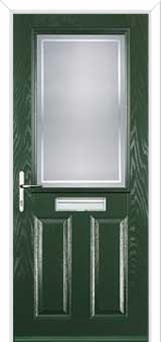 2 Panel 1 Square Enfield Composite Front Door in Green