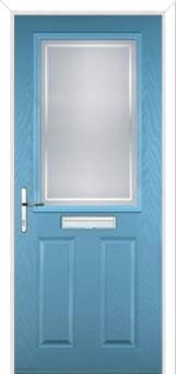 2 Panel 1 Square Enfield Composite Front Door in Pastel Blue