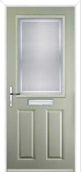 2 Panel 1 Square Enfield Composite Front Door in Pebble Grey