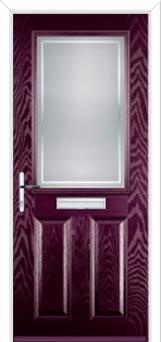 2 Panel 1 Square Enfield Composite Front Door in Purple Violet