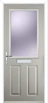 2 Panel 1 Square Glazed Composite Front Door in Agate Grey