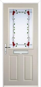 2 Panel 1 Square Mackintosh Rose Composite Front Door in Cream