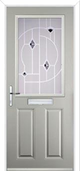 2 Panel 1 Square Murano Composite Front Door in Agate Grey
