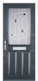 2 Panel 1 Square Murano Composite Front Door in Anthracite Grey