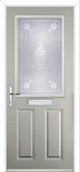 2 Panel 1 Square Staxton Composite Front Door in Agate Grey