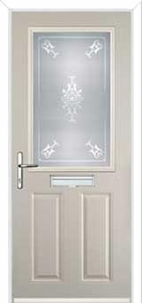 2 Panel 1 Square Staxton Composite Front Door in Cream