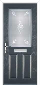 2 Panel 1 Square Staxton Composite Front Door in Anthracite Grey
