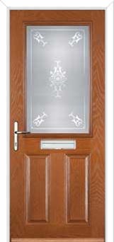 2 Panel 1 Square Staxton Composite Front Door in Oak