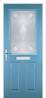 2 Panel 1 Square Staxton Composite Front Door in Pastel Blue