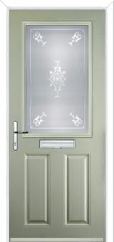 2 Panel 1 Square Staxton Composite Front Door in Pebble Grey