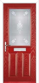 2 Panel 1 Square Staxton Composite Front Door in Red