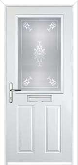 2 Panel 1 Square Staxton Composite Front Door in White