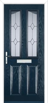 2 Panel 2 Angle Classic Composite Front Door in Dark Blue