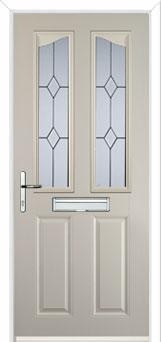2 Panel 2 Angle Classic Composite Front Door in Cream