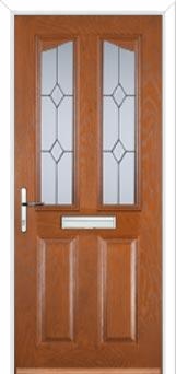 2 Panel 2 Angle Classic Composite Front Door in Oak
