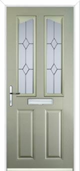 2 Panel 2 Angle Classic Composite Front Door in Pebble Grey