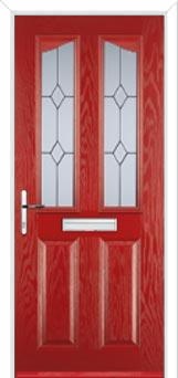 2 Panel 2 Angle Classic Composite Front Door in Red