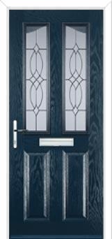 2 Panel 2 Angle Flair Composite Front Door in Dark Blue