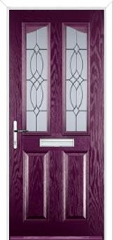 2 Panel 2 Angle Flair Composite Front Door in Purple Violet