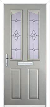 2 Panel 2 Angle Finesse Composite Front Door in Agate Grey