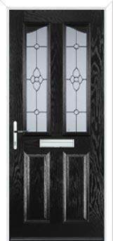 2 Panel 2 Angle Finesse Composite Front Door in Black