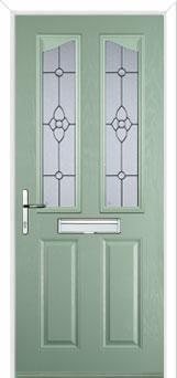 2 Panel 2 Angle Finesse Composite Front Door in Chartwell Green