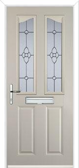 2 Panel 2 Angle Finesse Composite Front Door in Cream
