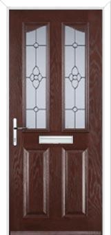 2 Panel 2 Angle Finesse Composite Front Door in Darkwood