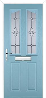 2 Panel 2 Angle Finesse Composite Front Door in Duck Egg Blue