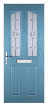 2 Panel 2 Angle Finesse Composite Front Door in Pastel Blue